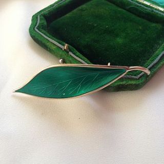 vintage sterling silver leaf brooch by iamia