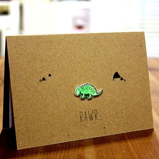 'rawr' dinosaur card by little silverleaf