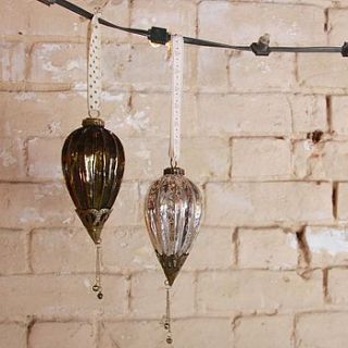 antique copper ridged point bauble by lisa angel homeware and gifts