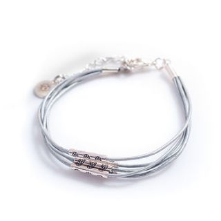 slim multi strand, leather bracelet by francesca rossi designs