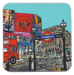 piccadilly circus london coaster by emmeline simpson