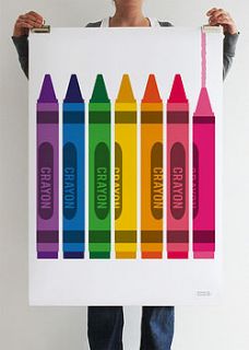 multi coloured crayons print by showler and showler
