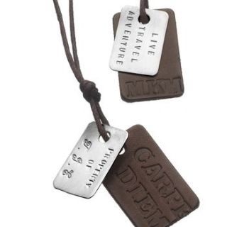 personalised men's dog tag necklace by chambers & beau