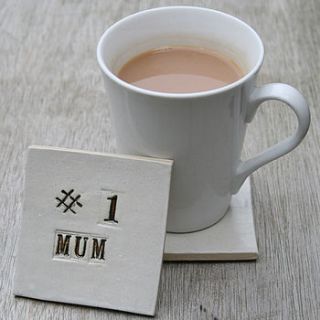 'number one mum' ceramic coaster by juliet reeves designs