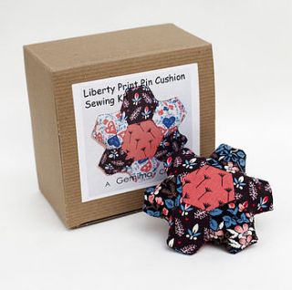 v&a liberty print pin cushion sewing kit by gemima craft kits