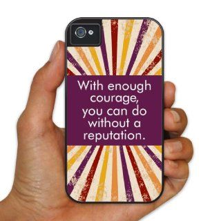 iPhone 4/4s BruteBoxTM  Gone with the Wind   Movie Quote   "With enough courage"   2 Part Rubber and Plastic Protective Case Cell Phones & Accessories