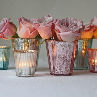 ribbed mercury glass vase or votive by the wedding of my dreams