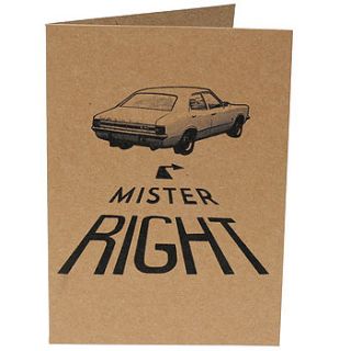 'mister right' card with cortina by papergravy
