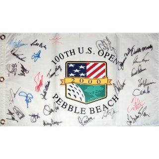 2000 US Open (Pebble Beach) Golf Pin Flag Autographed by 30 Former Champions #1 Sports Collectibles