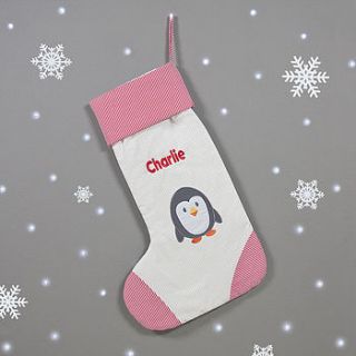 personalised penguin stocking by my 1st years