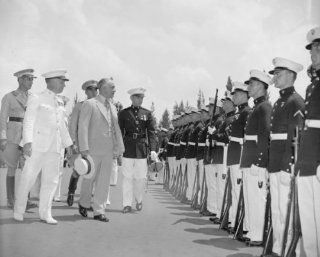 1939 photo Former President of San Domingo inspects Marine Guard on arrival i e5  