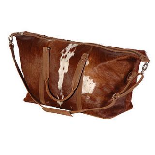 natural cowhide weekend bag by hollyanna