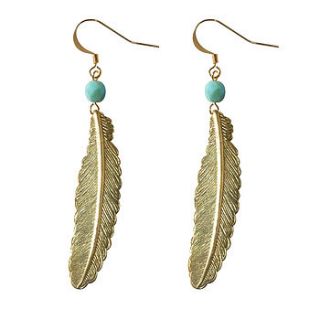 flock together feather earrings by elsie belle jewellery