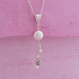 coin pearl & silver rose necklace by indivijewels