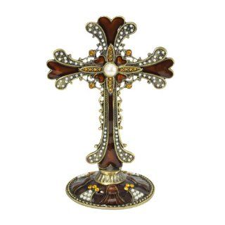 Bejeweled Pewter Christian Cross   Wall Crosses