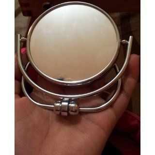 Jerdon MC310C 3 Inch Mini Folding Two Sided Swivel Travel Mirror with 10x Magnification and Velveteen Storage Pouch, Chrome Finish  Personal Makeup Mirrors  Beauty