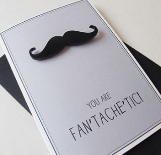 fantachetic magnetic moustache greeting card by sarah hurley designs