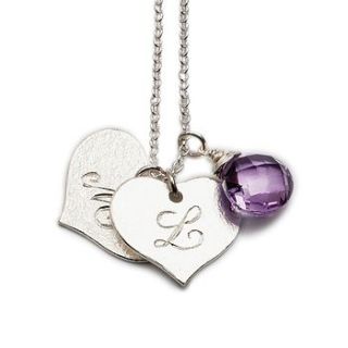 personalised silver heart necklace by sibylle jewels
