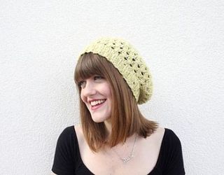 hand knitted angora tweed beret by jessica joy