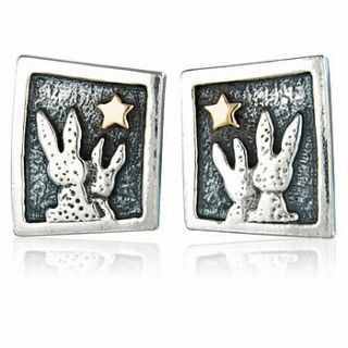 star gazing bunnies earrings by nick hubbard jewellery