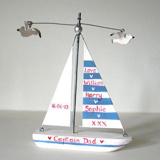 father's day sailing boat by chantal devenport designs