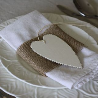 six heart gift tags cream, grey, brown by the wedding of my dreams