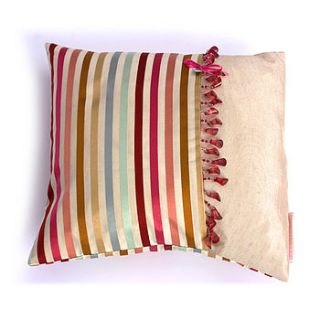 silk stripe cushion by modern drapery