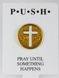 6030300 PUSH Pray Until Something Happens Lapel Pin P.U.S.H. Brooch Tie Tack Brooches And Pins Jewelry