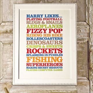 children's personalised poster print by rosie robins