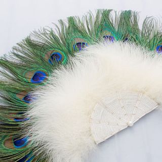 ethel deco peacock feather wedding fan by britten weddings