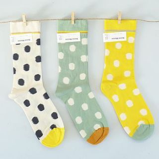 spotty cotton pair of socks by lilac coast