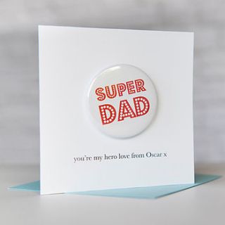 personalised 'super dad' badge card by twenty seven