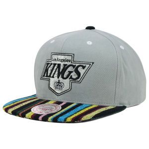 Los Angeles Kings Mitchell and Ness NHL Native Stripe 2T Canvas Snapback Cap