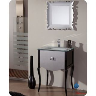 Fresca Platinum Viena 24 Glossy Silver and Black Bathroom Vanity with Swarovski