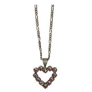 diamante rose heart necklace by lili miller