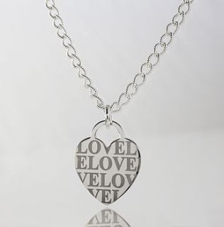 love heart charm with satin twisted chain by capture & keep