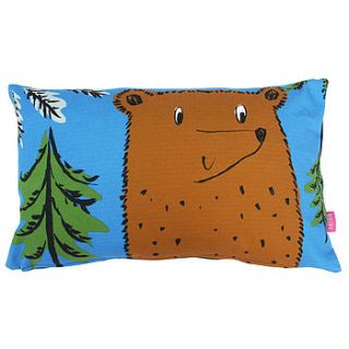 brown bear cushion by becky baur