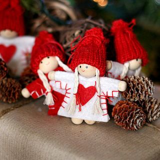 scandinavian doll christmas tree decorations by pippins gifts and home accessories