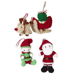 hand knitted santa scene by retreat home