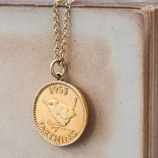 gold lucky coin necklace by cabbage white england