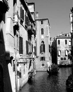 venice canal black and white photo print by helena carrington illustration