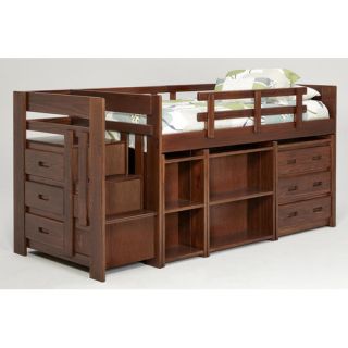 Twin Low Loft Bed with Storage