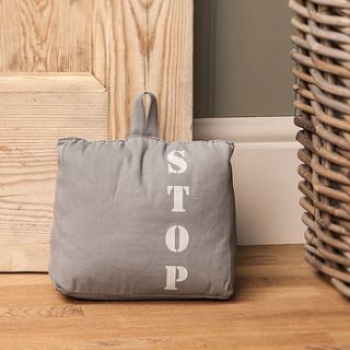 fabric 'stop' door stop by the contemporary home