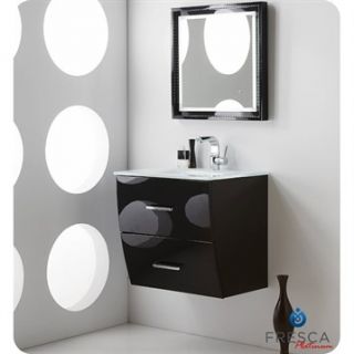 Fresca Platinum Wave 24 Glossy Black Modern Bathroom Vanity