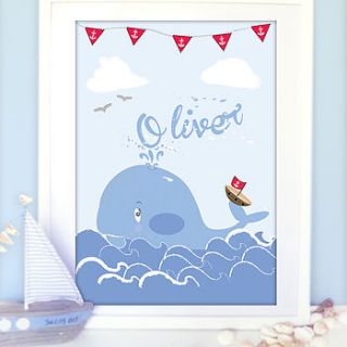 personalised whale print by olivia sticks with layla