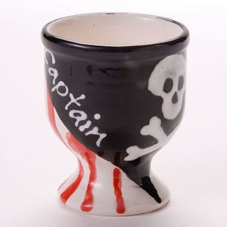 personalised pirate captain egg cup by hannah berridge