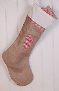 rustic christmas stocking by lindy lou's originals