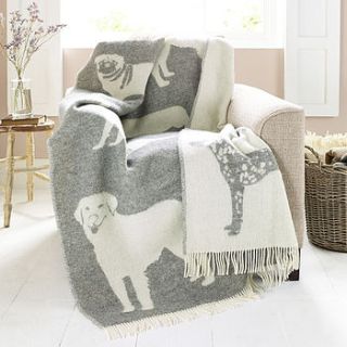 dog design lambswool blanket by the wool room