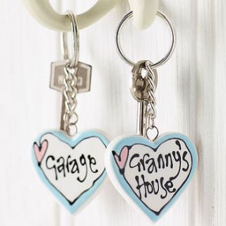personalised ceramic heart key ring by gallery thea