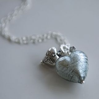 silver heart charm necklace by samphire jewellery